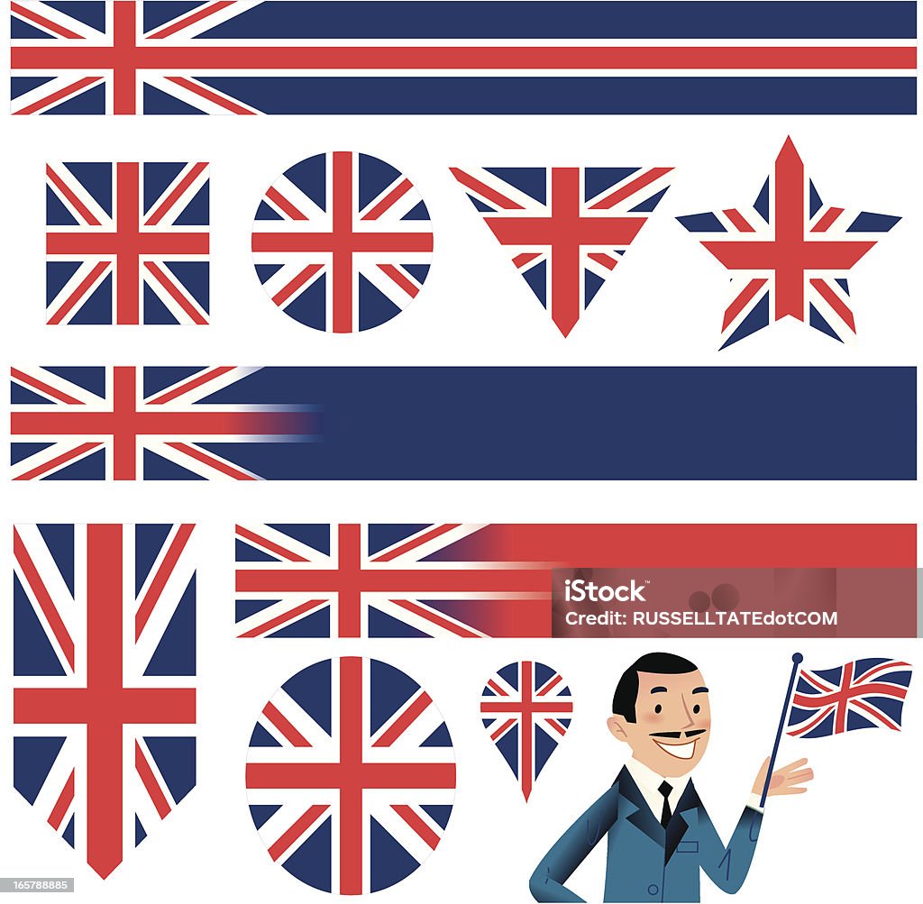 Multi Union Jack en forme - clipart vectoriel de Royaume-Uni libre de droits