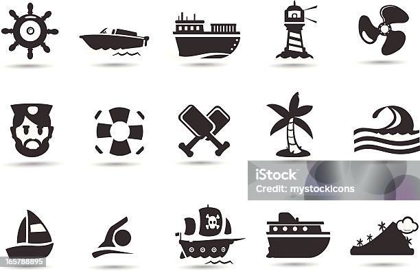 Conjunto De Ícones De Transporte - Arte vetorial de stock e mais imagens de Veículo Aquático - Veículo Aquático, Lancha, Símbolo de ícone