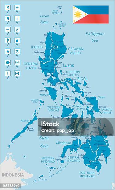 Filipinyregionach Miasta Ikony I Nawigacja - Stockowe grafiki wektorowe i więcej obrazów Azja - Azja, Azja Południowo-Wschodnia, Azja Wschodnia