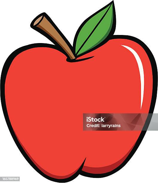 사과나무 사과에 대한 스톡 벡터 아트 및 기타 이미지 - 사과, 만화, 빨강