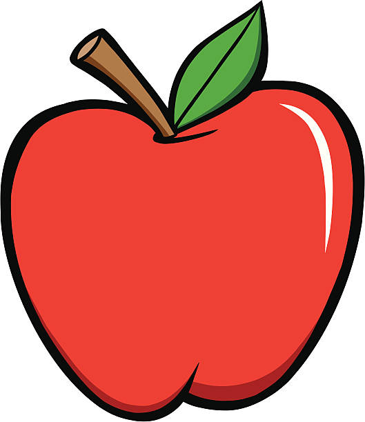 Apple Stock Illustration - Download Image Now - Apple - Fruit, Cartoon, Red  - iStock