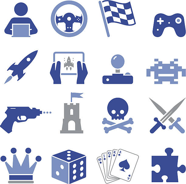 gra wideo ikon-seria pro - amusement arcade video game leisure games sport stock illustrations