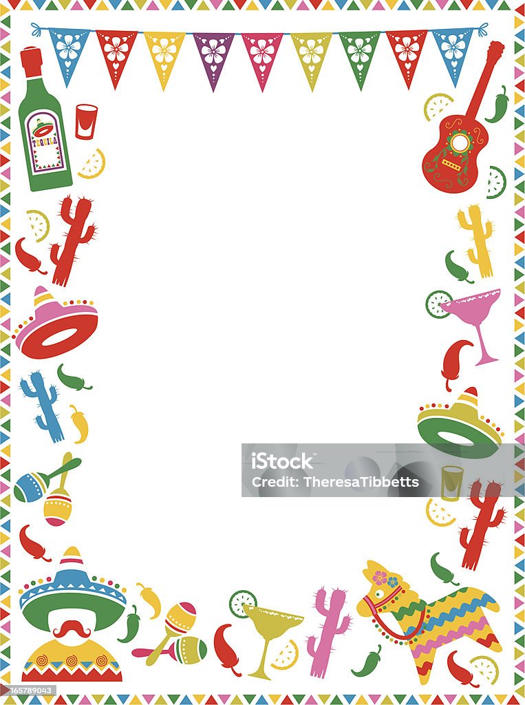 Mexican Party Frame A Mexican themed border. Ideal for menus or party invites. See below for a similar themed repeatable pattern. Mexico stock vector