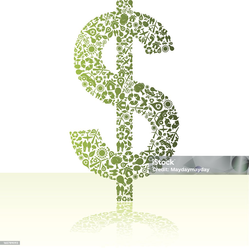 Eco friendly green dollar Eco friendly green dollar on white background. Illustrator vector image. Currency stock vector