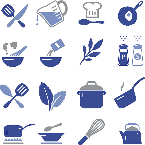 Cooking Icons - Pro Series Cooking and baking icon set. Vector icons for video, mobile apps, Web sites and print projects. See more in this series. mixing bowl icon stock illustrations