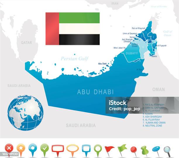 Ilustración de Emiratos Árabes Unidosaltamente Detallados Mapa y más Vectores Libres de Derechos de Mapa - Mapa, Emiratos Árabes Unidos, Dubái