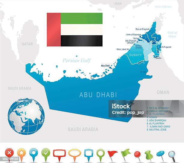 アラブ首長国連邦非常に詳細な地図 - 地図のベクターアート素材や画像を多数ご用意 - 地図, アラブ首長国連邦, ドバイ