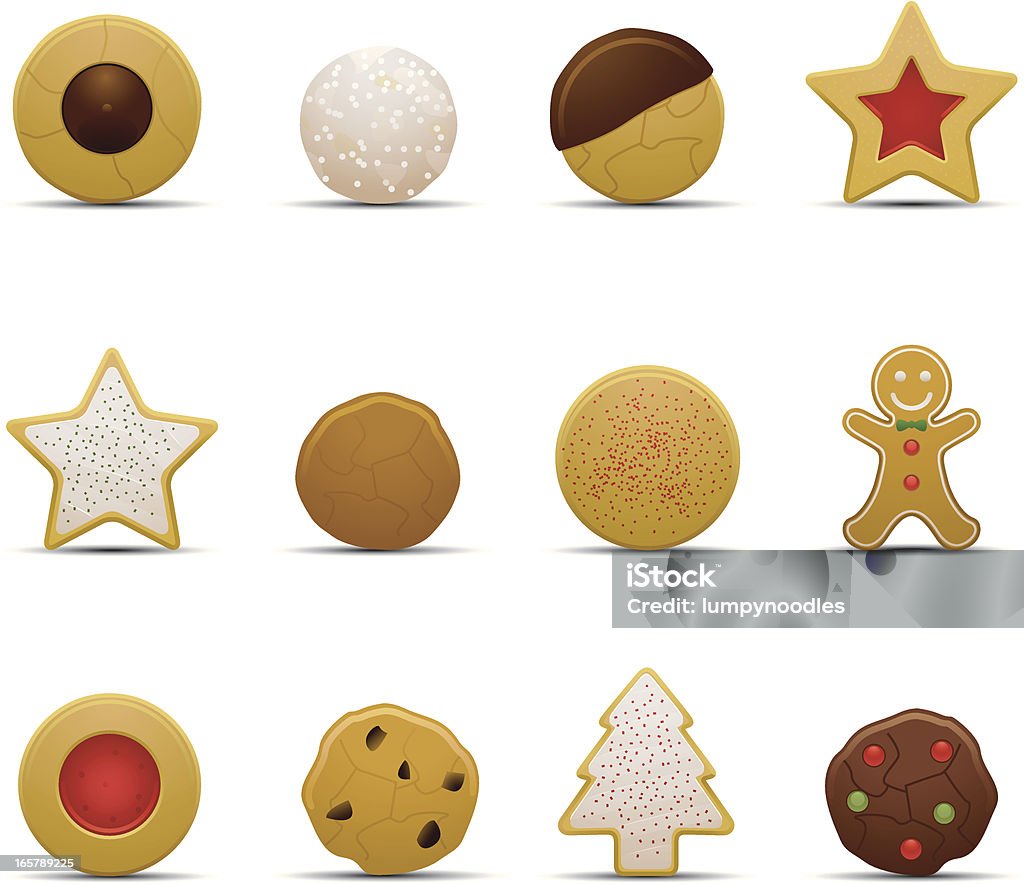 Galleta de navidad iconos - arte vectorial de Navidad libre de derechos