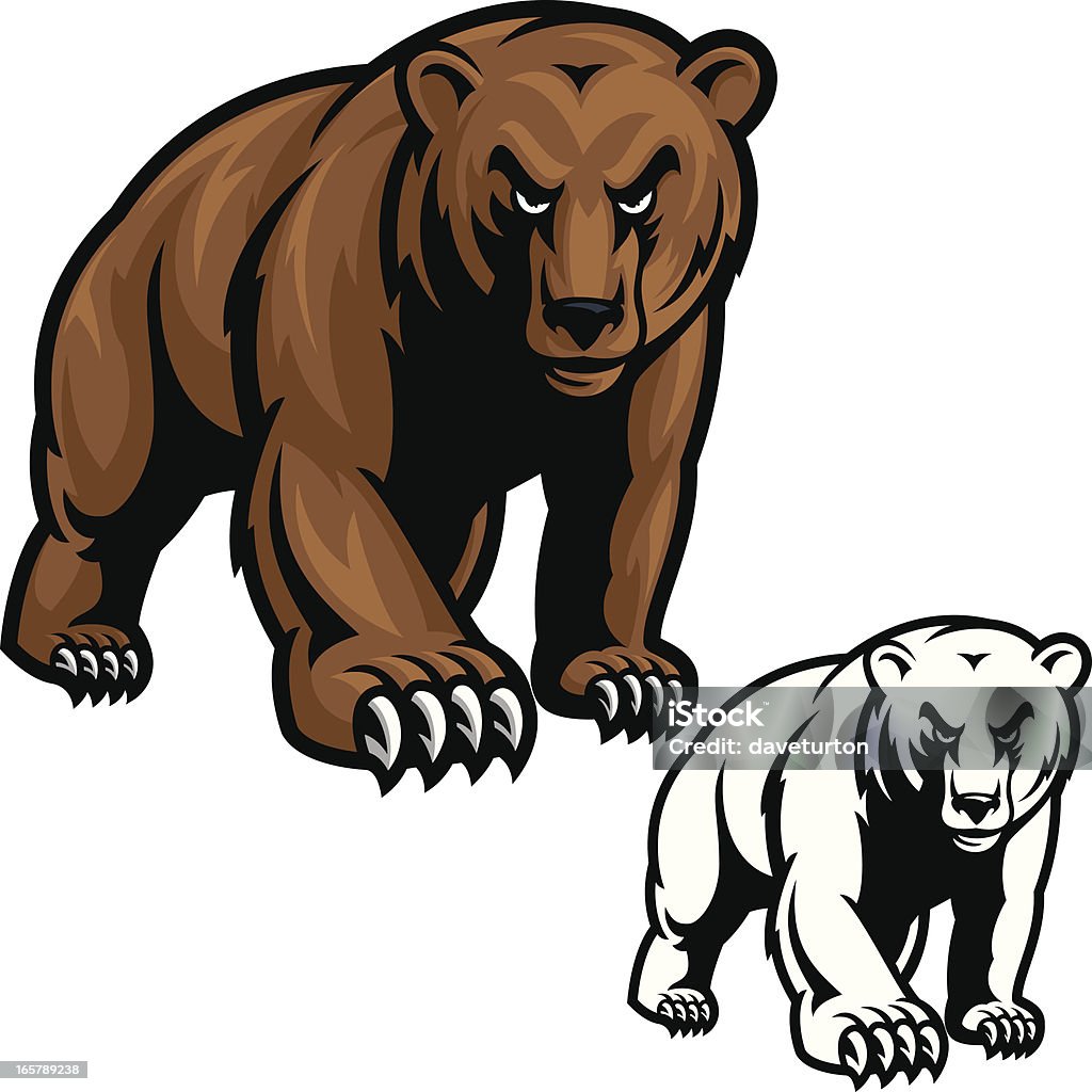 Bear Graphics Grizzly Bear Mascot Stock Illustration - Download Image Now - Bear ...