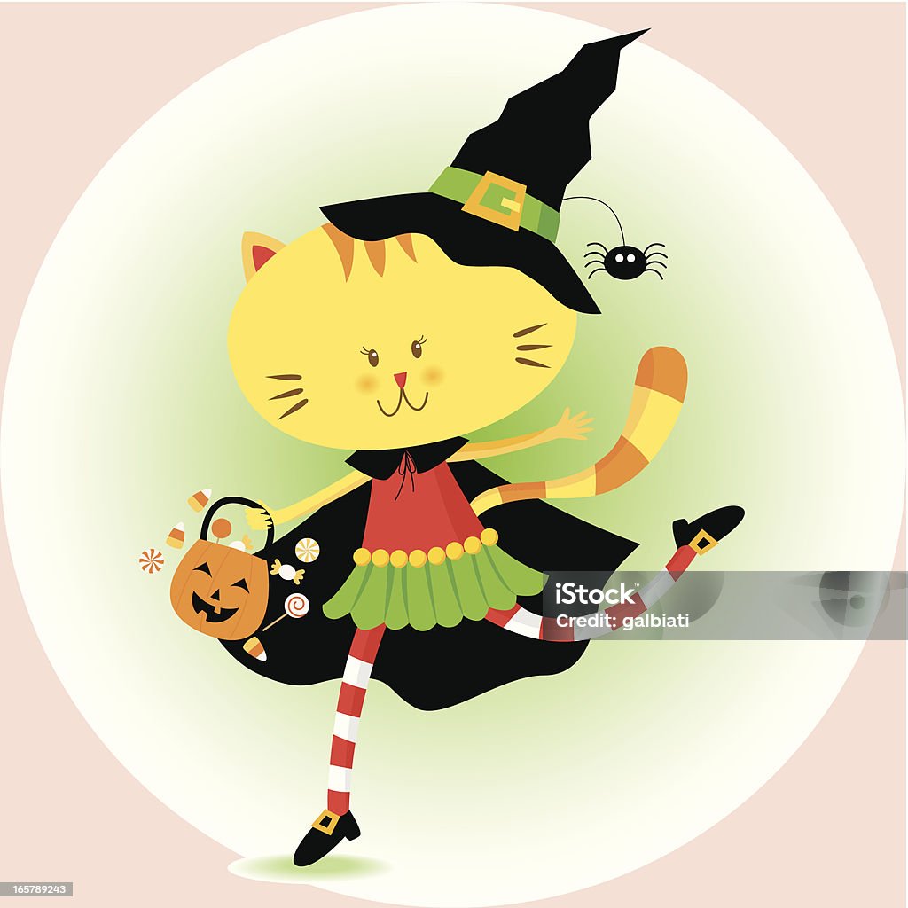 Kitty en Halloween - arte vectorial de Animal libre de derechos