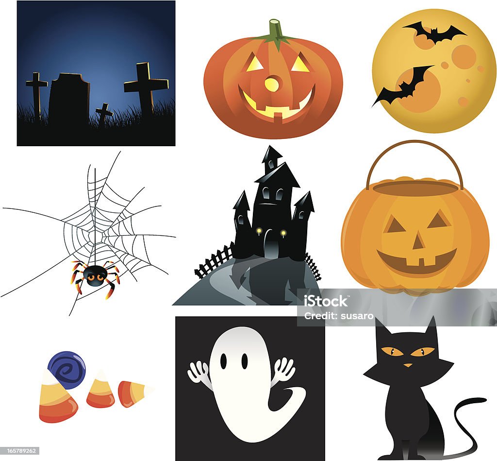 Iconos de Halloween - arte vectorial de Vector libre de derechos