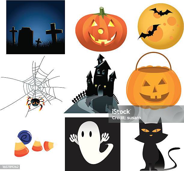 Ilustración de Iconos De Halloween y más Vectores Libres de Derechos de Vector - Vector, Calabaza gigante, Halloween