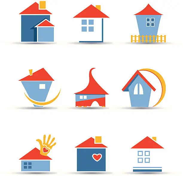 Vector illustration of house icons