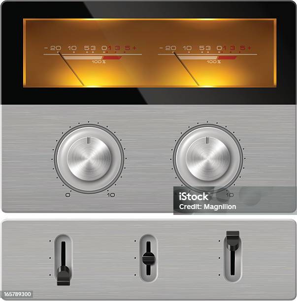 Ilustración de Estéreo De Panel De Control y más Vectores Libres de Derechos de Ruido - Ruido, Equipo de música, Dial