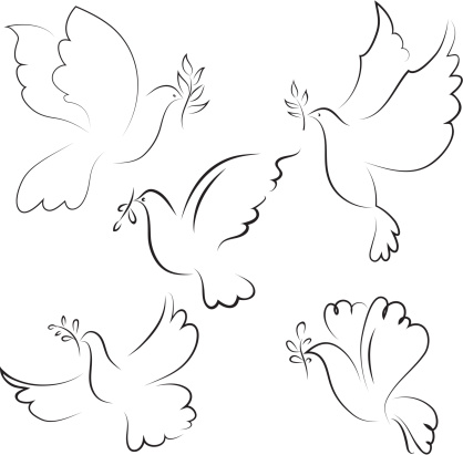 Шаблоны и трафарет голубя для вырезания из бумаги: скачать и распечатать А4