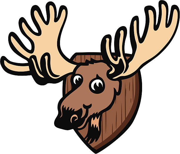 illustrations, cliparts, dessins animés et icônes de moose head - moose animal head hunting humor