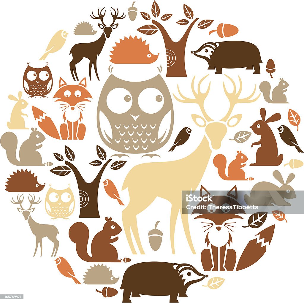Woodland Zestaw ikon - Grafika wektorowa royalty-free (Jeż)