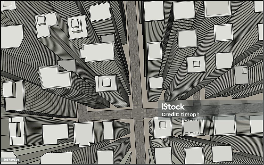 City Below City with skyscrapers viewed from above City stock vector