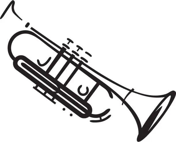 Vector illustration of jazz trumpet