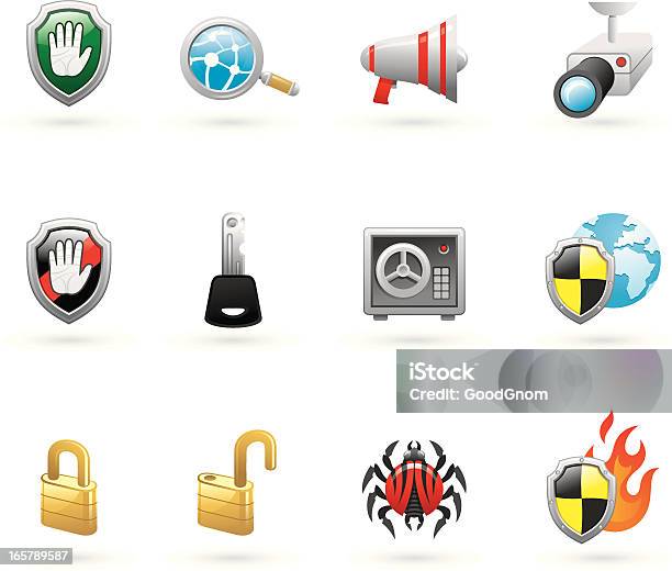 Ilustración de Icono Conjunto De Seguridad De Internet y más Vectores Libres de Derechos de Accesibilidad - Accesibilidad, Azul, Candado