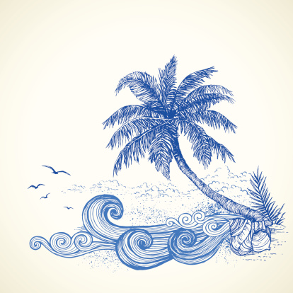 Hand drawn summer illustration.Elements are separate.More works like this in my portfolio.