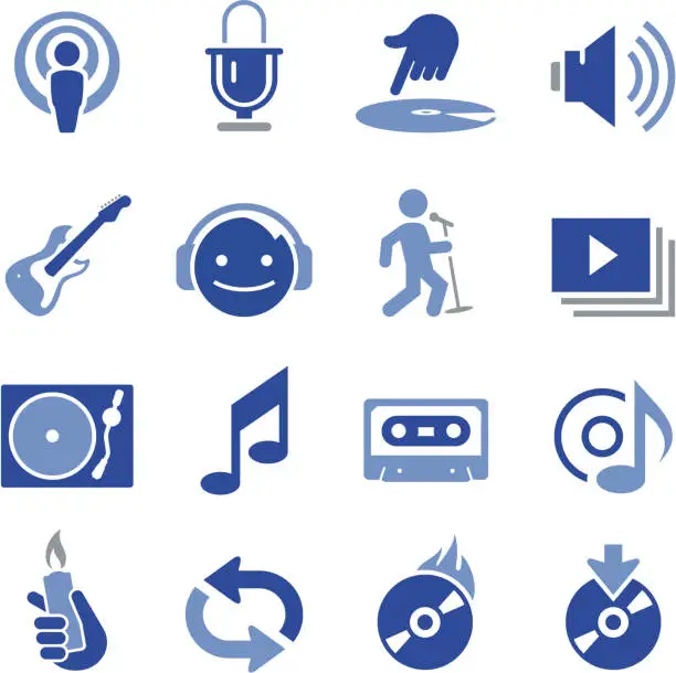 Vector illustration of Music Icons - Pro Series