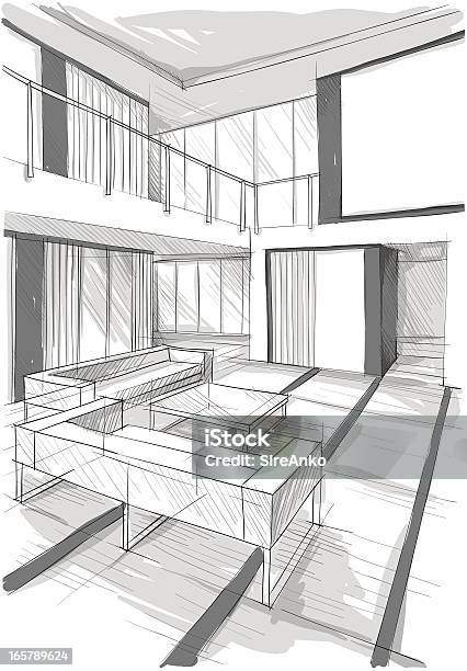 Design Stock Vektor Art und mehr Bilder von Wohnraum - Wohnraum, Architektur, Arrangieren