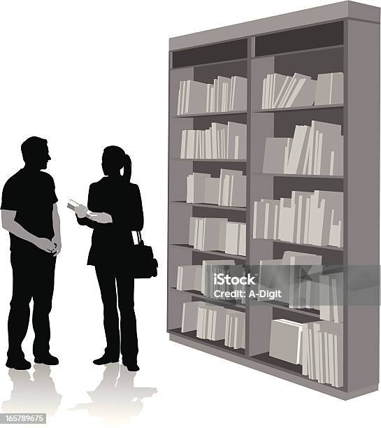 Vetores de Booksonshelves e mais imagens de Adulto - Adulto, Biblioteca, Casal