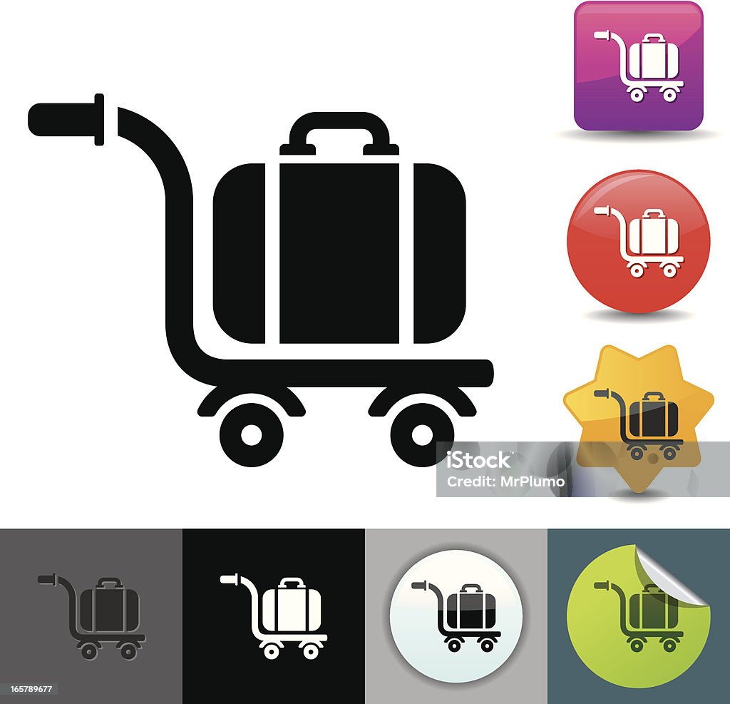 Wózek bagażowy ikony/Seria solicosi - Grafika wektorowa royalty-free (Aktówka)