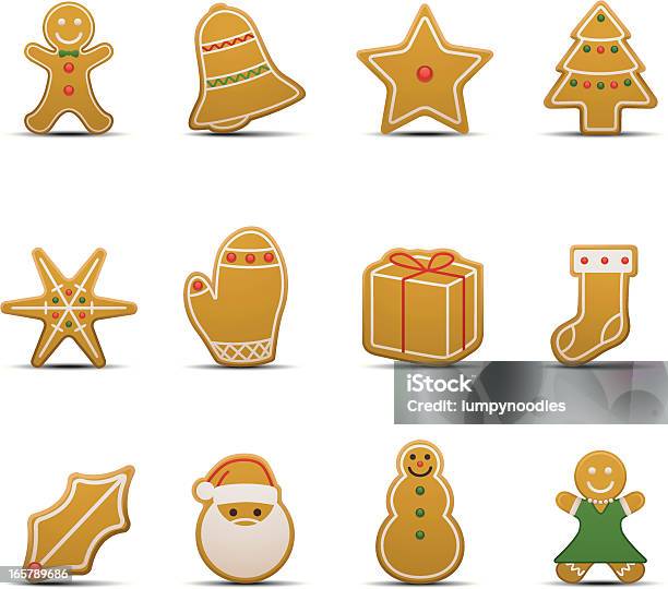 Icônes De Biscuits De Pain Dépice Vecteurs libres de droits et plus d'images vectorielles de Biscuit - Biscuit, Noël, Chaussette de Noël