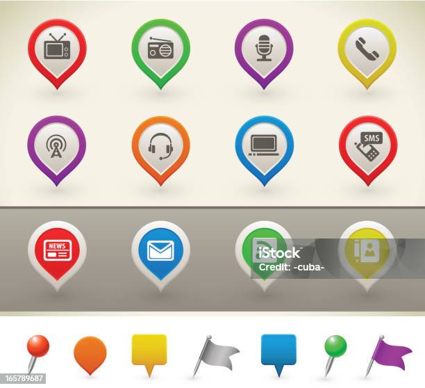 Information Icons On Pins Stock Illustration - Download Image Now - Badge, Bag, Bookmark