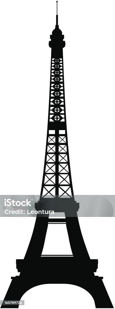 Torre Eiffel, París - arte vectorial de Contorno libre de derechos