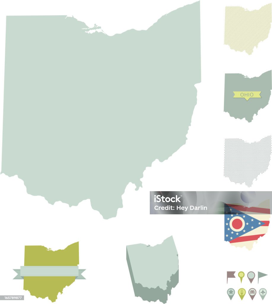 Ohio State Maps - Royalty-free Ohio arte vetorial