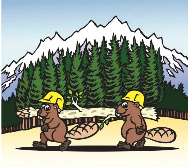 Vector illustration of Busy Beavers