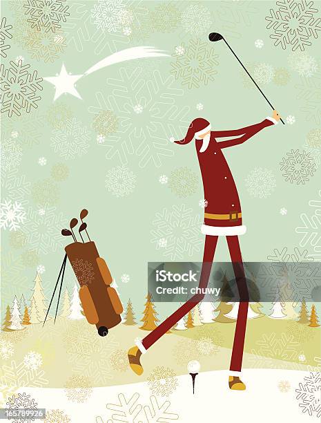 Santa Playing Golf Stock Illustration - Download Image Now - Golf, Christmas, Santa Claus