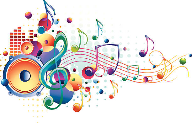 밝은 조절음 - musical note music musical staff treble clef stock illustrations