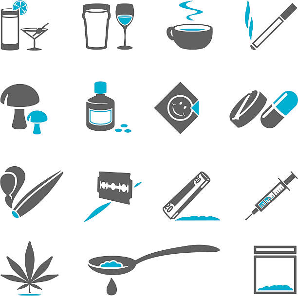 Drugs Icons Legal and illegal drugs cocaine stock illustrations