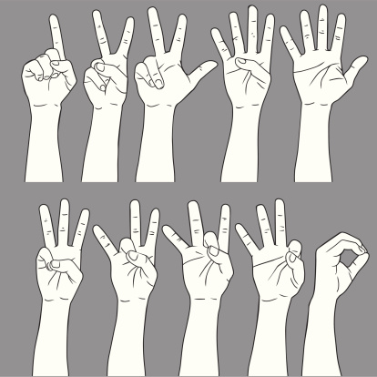 Three Zero Four Sign Language Number Sign Language Stock Illustration - Download Image Now - Number ...