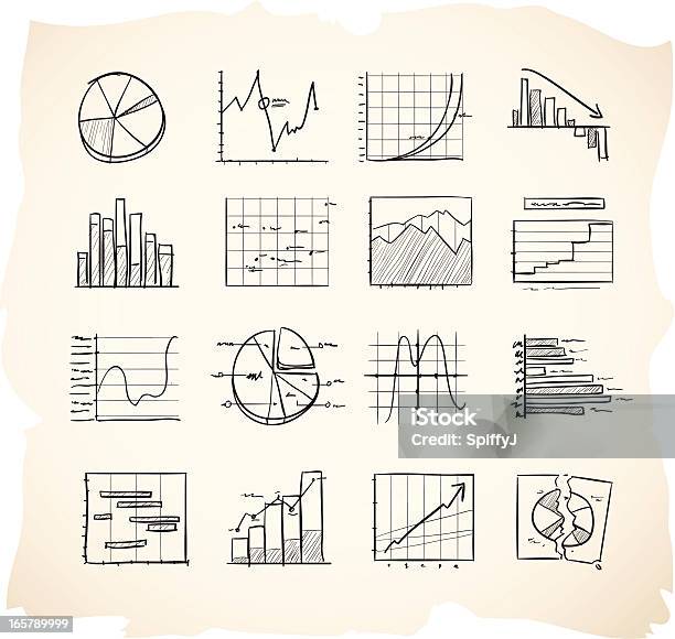 スケッチアイコンチャートとグラフ - 図画のベクターアート素材や画像を多数ご用意 - 図画, チャート図, グラフ