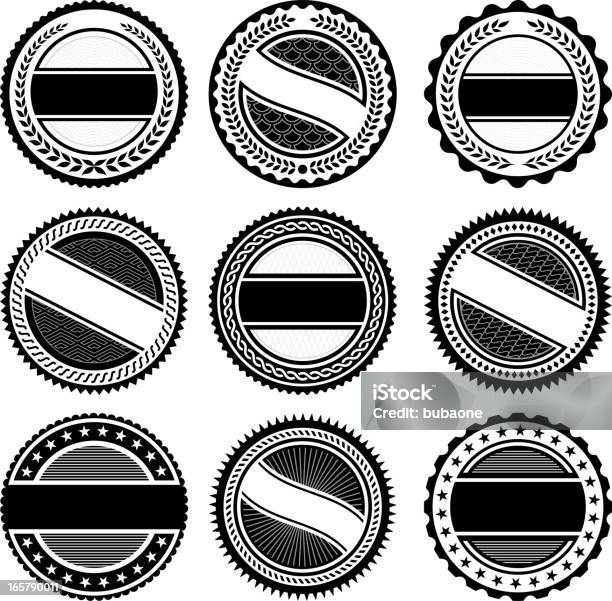 Round Badges Noir Et Blanc Ensemble Dicônes Vectorielles Libres De Droits Vecteurs libres de droits et plus d'images vectorielles de Badge