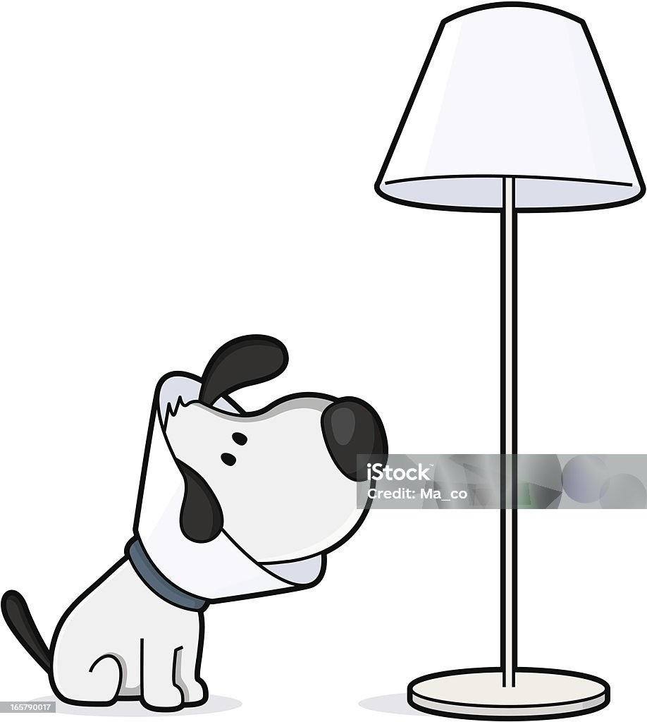 Nach der Tierarzt, Hunde sieht aus wie eine Lampe - Lizenzfrei Stehlampe Vektorgrafik