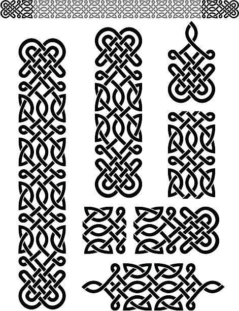 ilustrações, clipart, desenhos animados e ícones de celtic conjunto padrão - celtic pattern