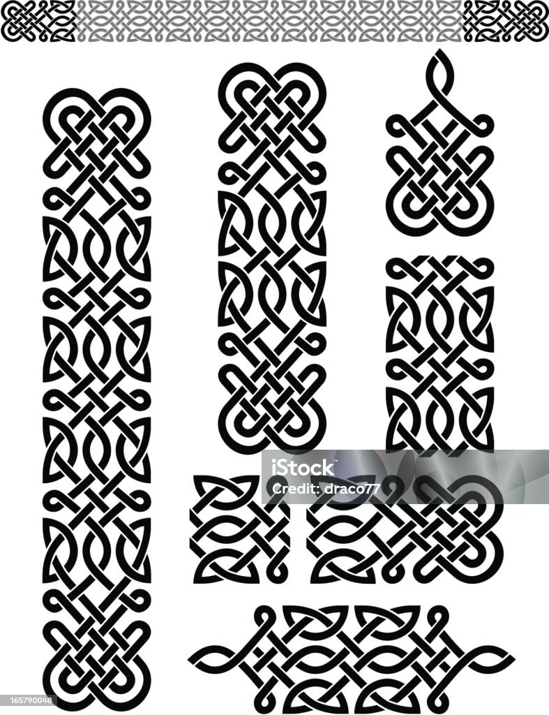 Celtic Pattern Set Expandable pattern and properly grouped elements. More Seamless Background and Borders Series Lightbox Celtic Style stock vector