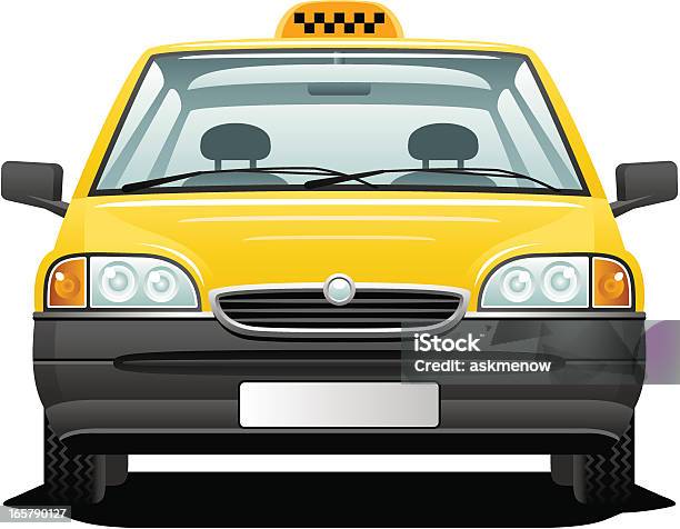 Taxi Jaune Vecteurs libres de droits et plus d'images vectorielles de Taxi - Taxi, Vue de face, Taxi jaune