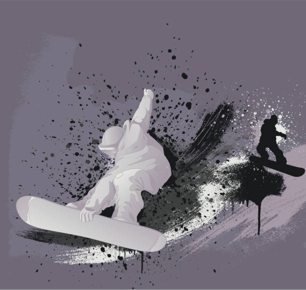 Snowboarding design Snowboarder themed composition, -Snowboarder, - vector illustration kids snow suits stock illustrations