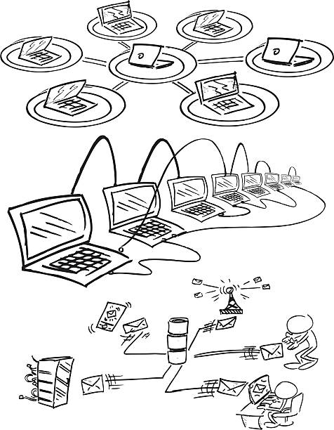 Computer Cartoon Line 300+ Drawing Of Computer Line Art Illustrations, Royalty-Free Vector ...