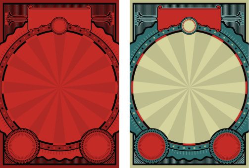 classic circus style poster, two models colors
