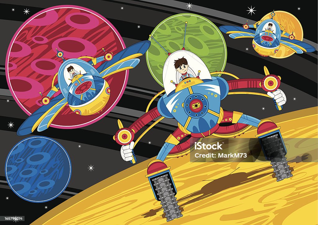 Spaceman & пространство сцены Rover майка - Векторная графика Brand Name Video Game роялти-фри