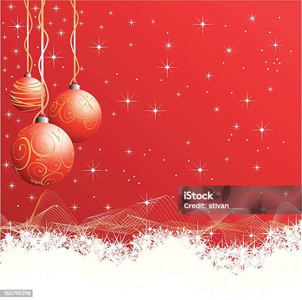 Ilustración de Fondo De Navidad Rojo y más Vectores Libres de Derechos de Abstracto - Abstracto, Adorno de navidad, Azul
