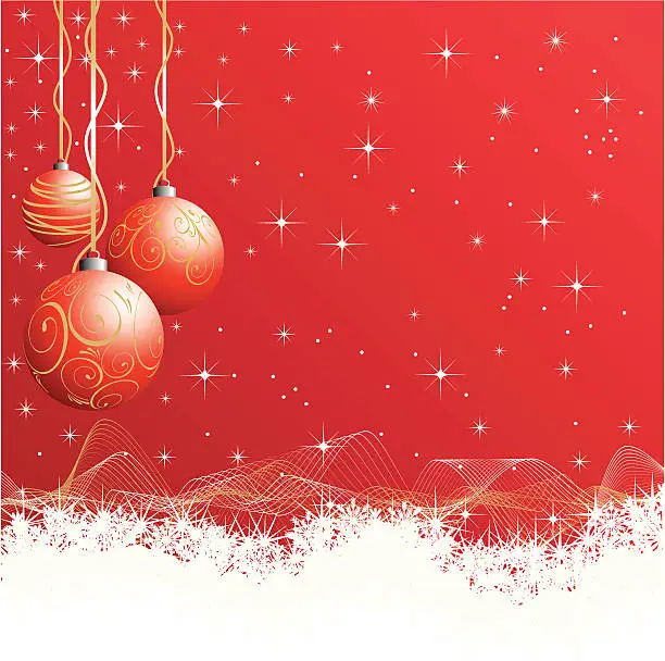 Vector illustration of Red Christmas background